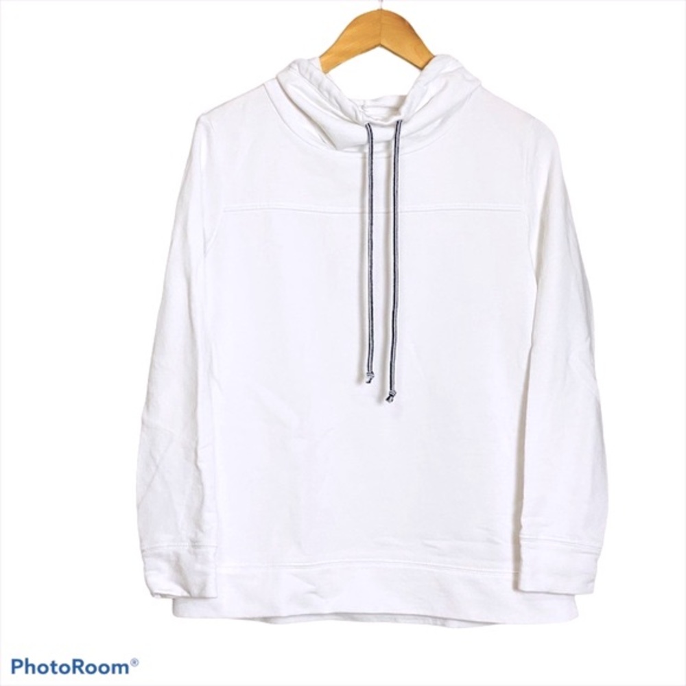 White Crown & Ivy Pullover with cowl neck